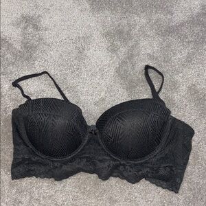 Aerie Grey Lace Push-Up Bra